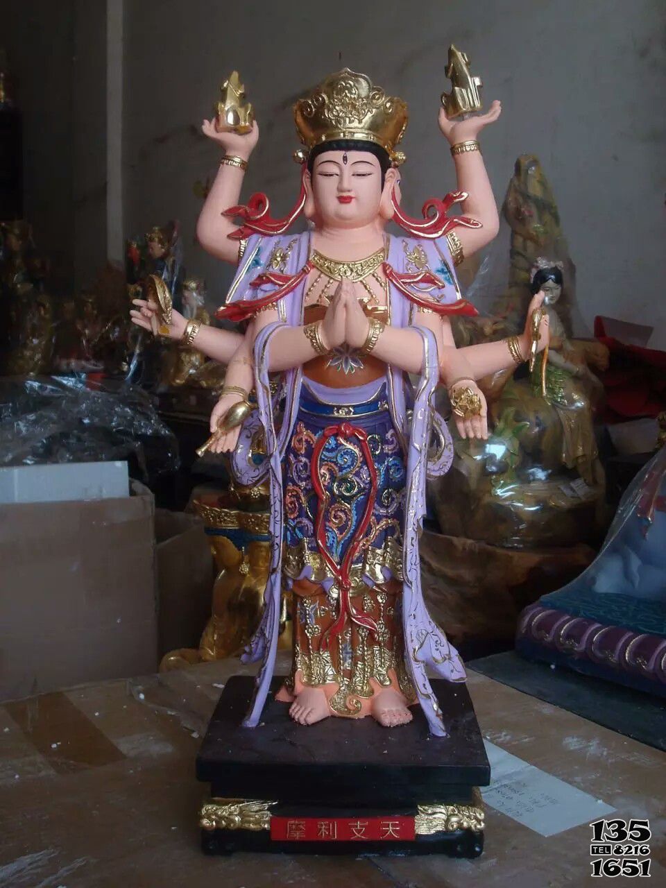 摩利支天雕塑-寺廟玻璃鋼樹脂彩繪摩利支天雕塑 摩利支天雕塑-寺廟玻璃鋼樹脂彩繪摩利支天雕塑高清圖片