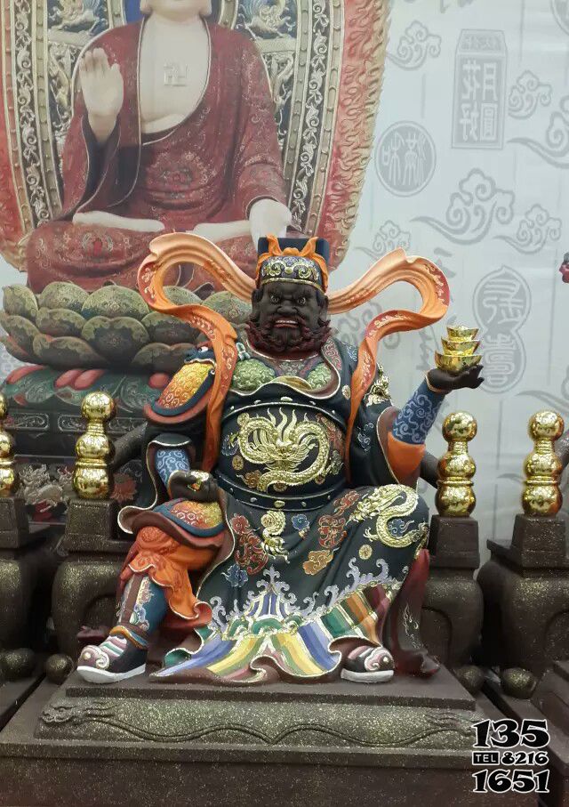 財神雕塑-五路財神之武財神玻璃鋼彩繪寺廟財神雕塑 財神雕塑-五路財神之武財神玻璃鋼彩繪寺廟財神雕塑高清圖片